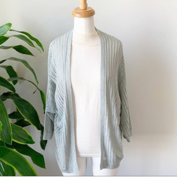 Express Sweaters - Express Sage Green Open Knit Cardigan Sweater S